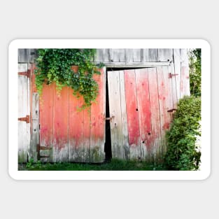 Weathered Barn Doors 1 Sticker